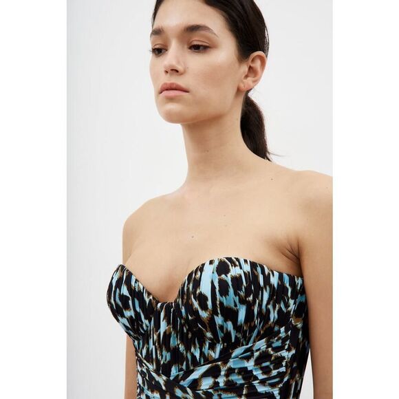 Alex perry axton d1168 stretch jersey ruthed cup wrap mini dress blue AU12/US8 - Picture 4 of 6